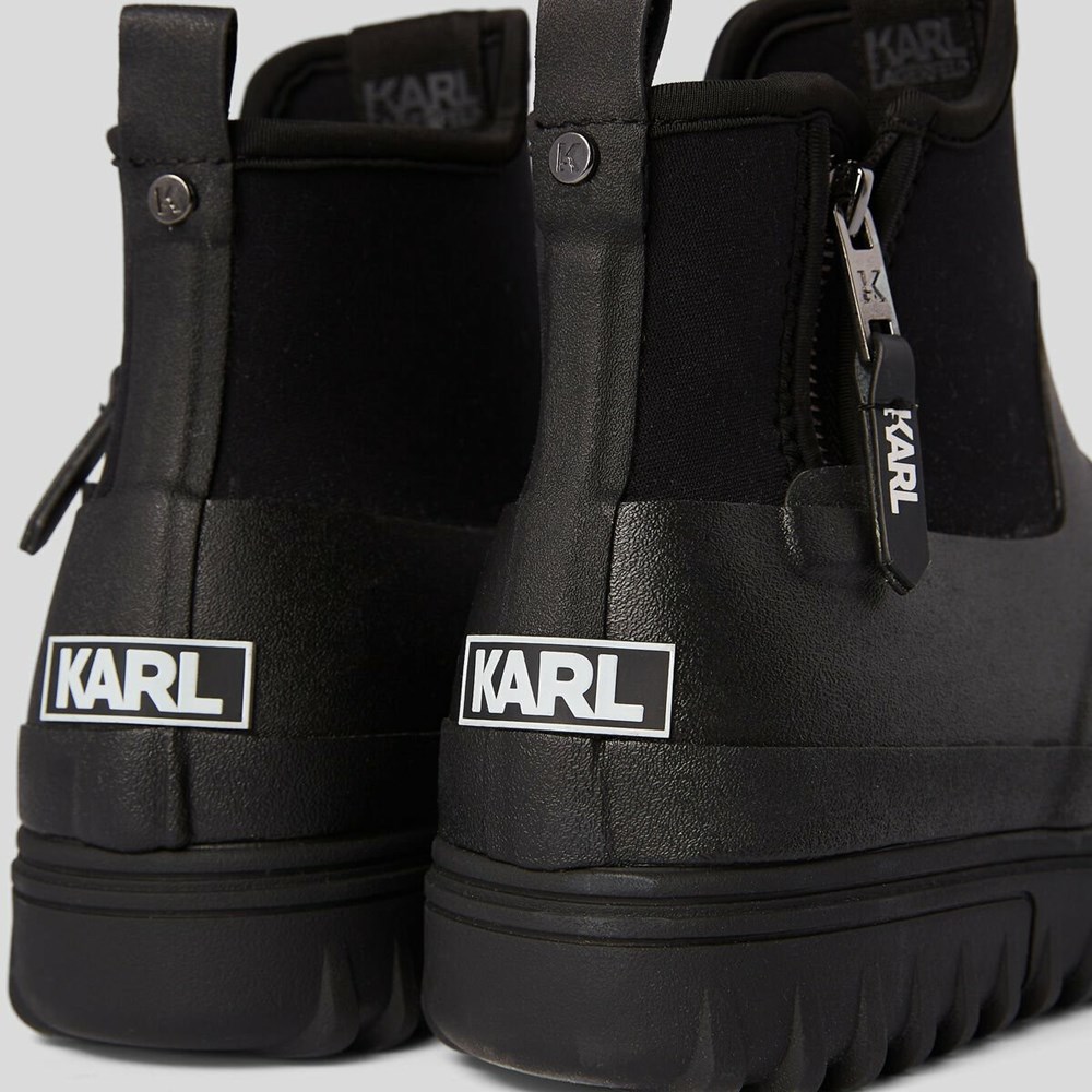 Black Men's Karl Lagerfeld Vostok Lo Sock Boot Boots | TH354HVTD