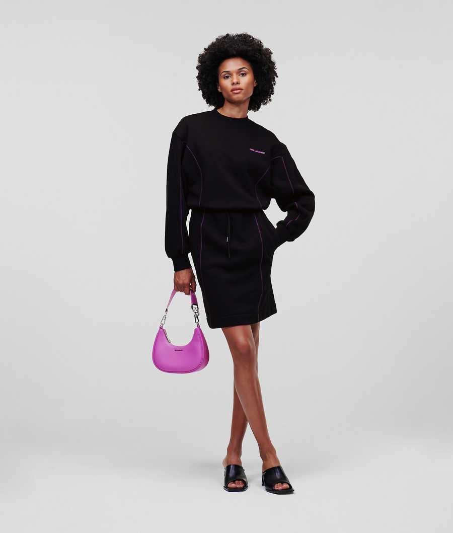 Black / Pink Women's Karl Lagerfeld Contrast Dresses | TH593XFOS