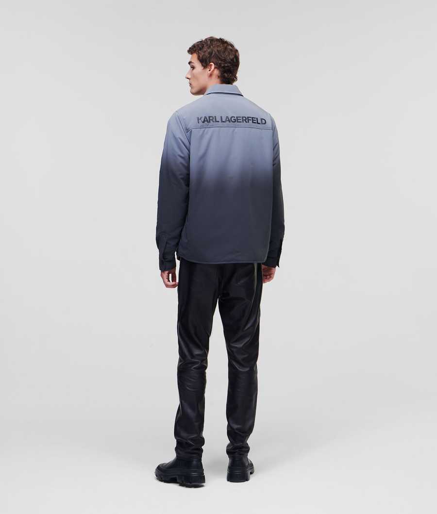 Black Silver Men's Karl Lagerfeld Lightweight Reflective Dégradé Jackets | TH234NWBV