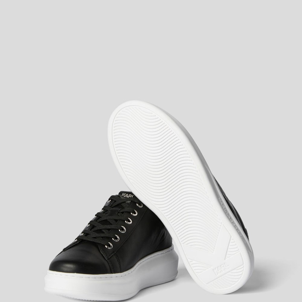 Black / Silver Women's Karl Lagerfeld Rue St-guillaume Logo Kapri Sneakers | TH739FBDA