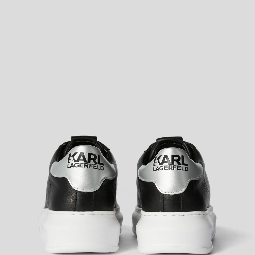 Black / Silver Women's Karl Lagerfeld Rue St-guillaume Logo Kapri Sneakers | TH739FBDA