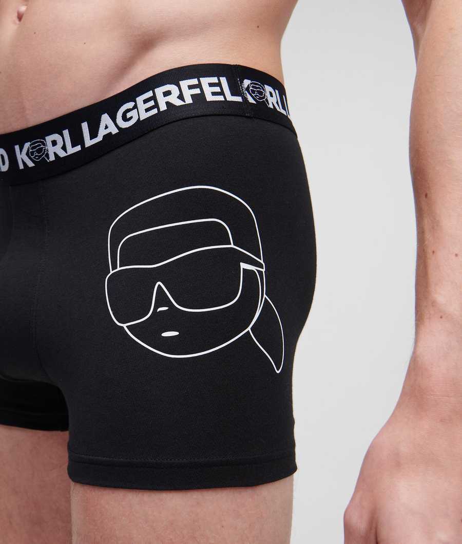 Black / White Men's Karl Lagerfeld Ikonik 2.0 Trunks – 3 Pack Underwear | TH503RYHM