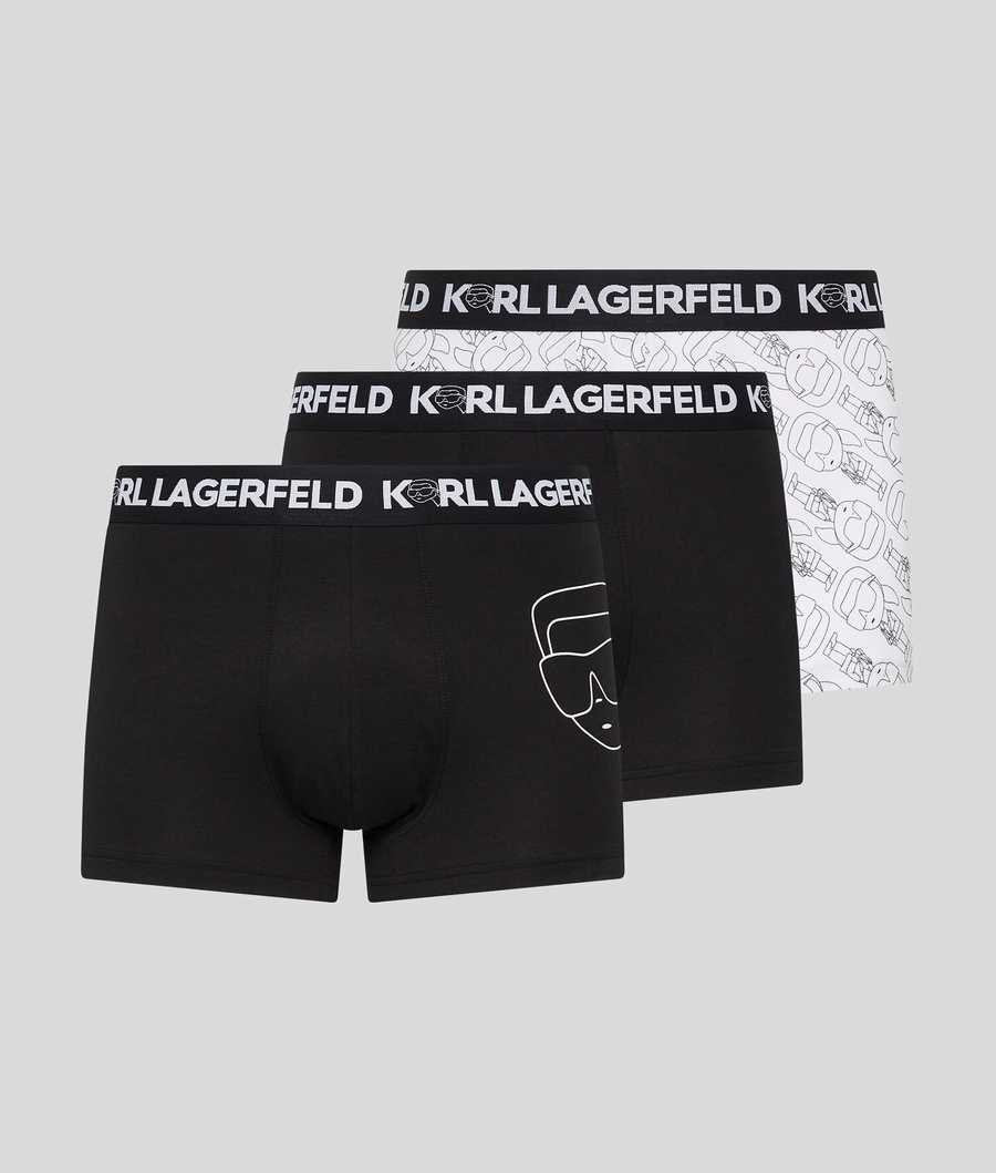 Black / White Men\'s Karl Lagerfeld Ikonik 2.0 Trunks – 3 Pack Underwear | TH503RYHM