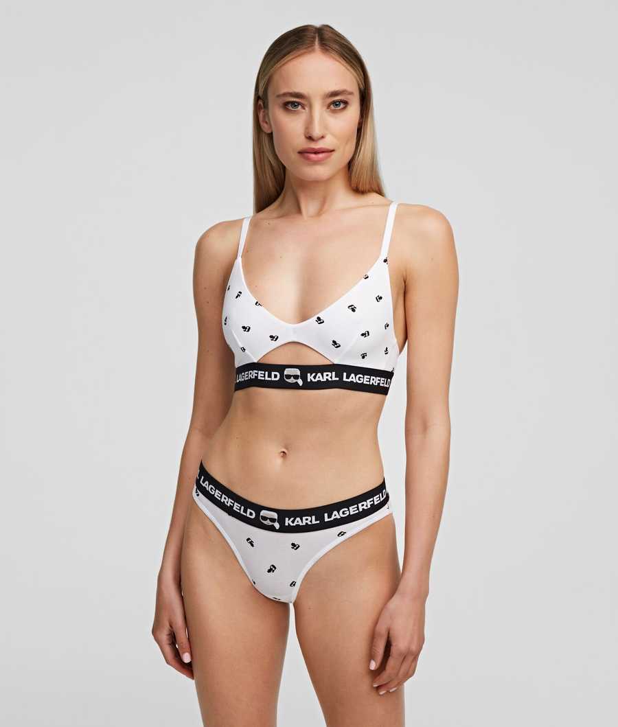 Black / White Women's Karl Lagerfeld Ikonik Karl Briefs - 2 Pack Underwear | TH532RSEY