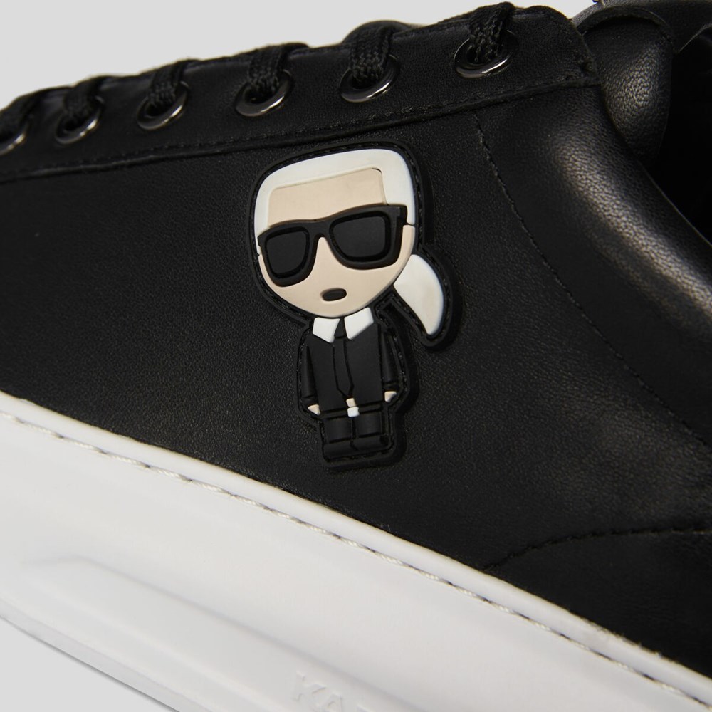 Black / White Women's Karl Lagerfeld K/Ikonik Kapri Sneakers | TH528UDKW