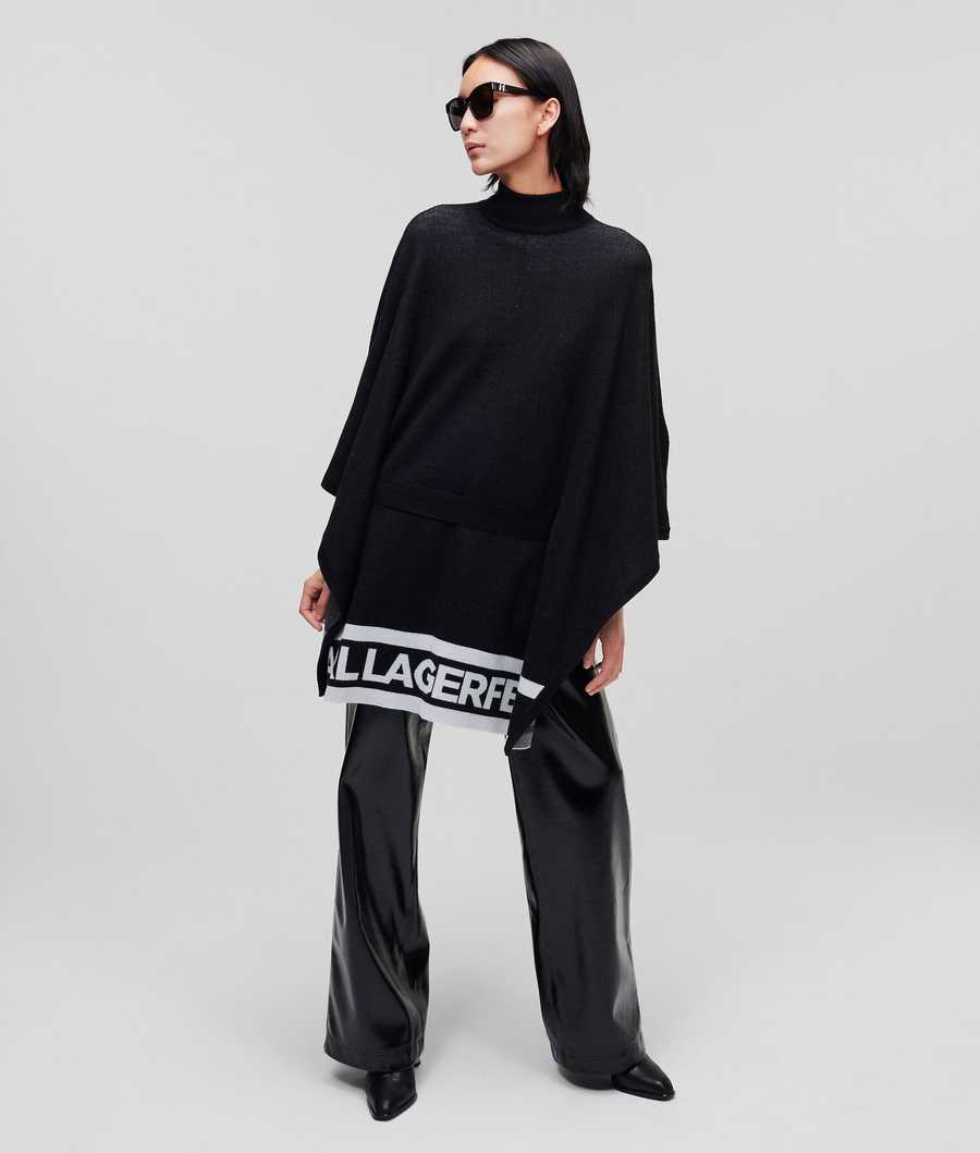 Black / White Women's Karl Lagerfeld Karl Logo Knitted Knitwear | TH571ONVG