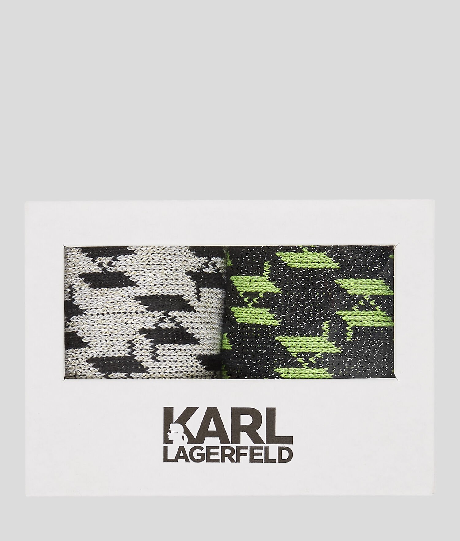 Black / White Women's Karl Lagerfeld Kl Monogram Perforated Socks - 2 Pack Underwear | TH621EUQO