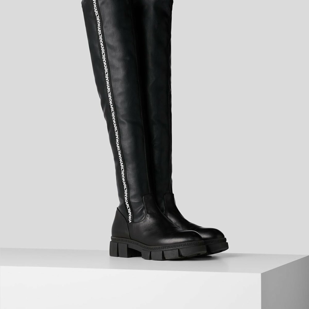 Black Women's Karl Lagerfeld Aria Knee Boots | TH839RZKJ