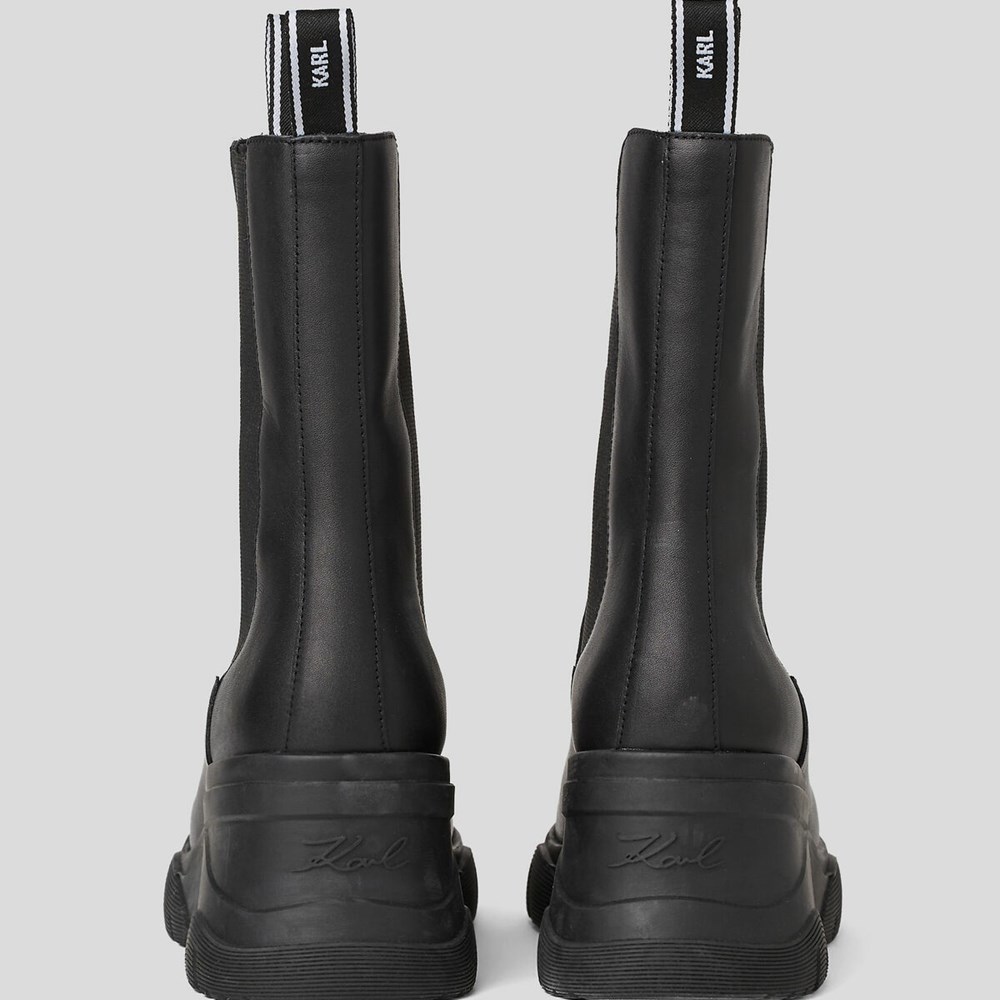 Black Women's Karl Lagerfeld Bridger Midi Gore Boots | TH536ZFJB