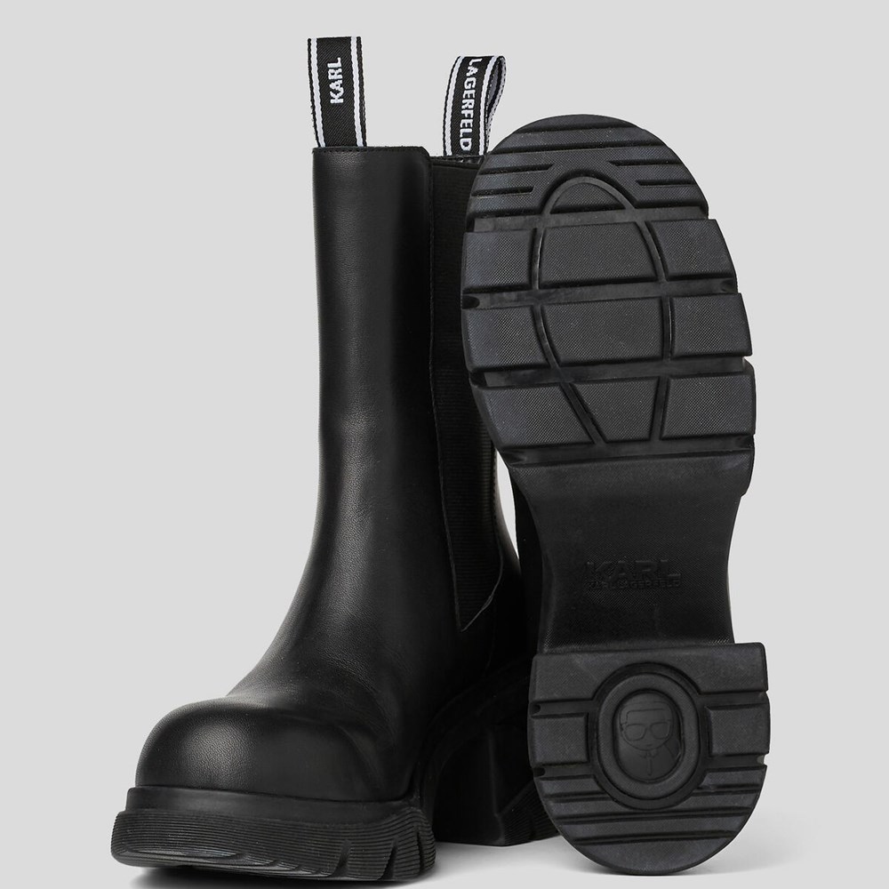 Black Women's Karl Lagerfeld Bridger Midi Gore Boots | TH536ZFJB