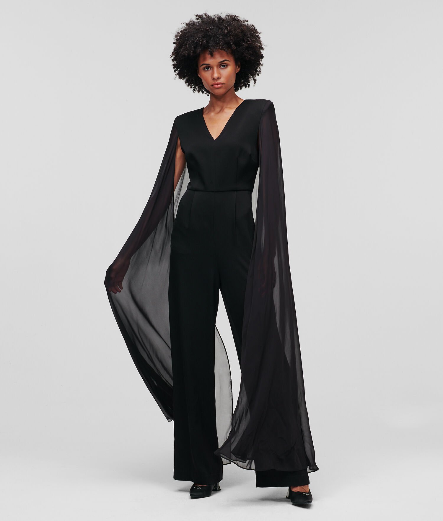 Black Women\'s Karl Lagerfeld Caped Dresses | TH719RHSK