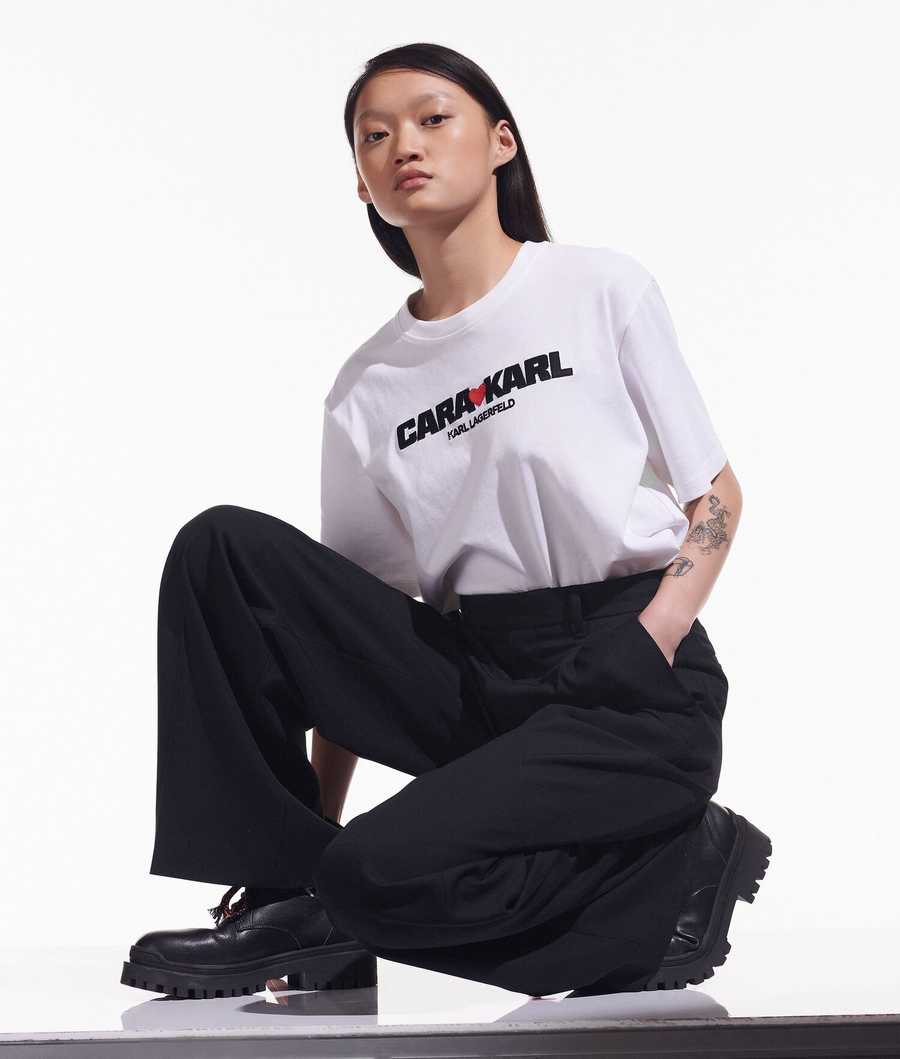 Black Women's Karl Lagerfeld Cara Loves Karl Wide-leg Pants | TH143QCOJ