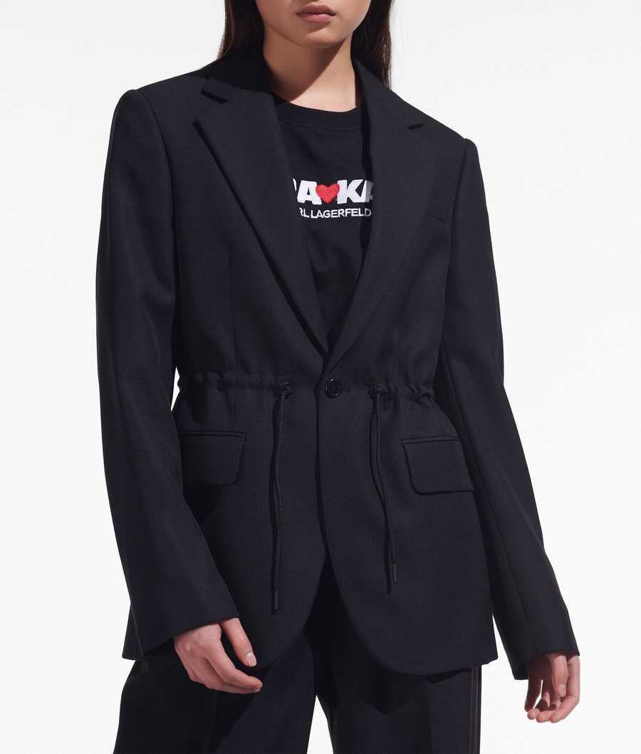 Black Women's Karl Lagerfeld Cara Loves Karl Drawstring-waist Blazers | TH402DGJA