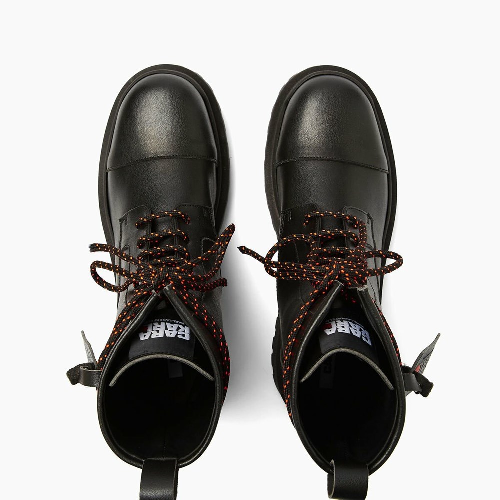 Black Women's Karl Lagerfeld Cara Loves Karl Lace-up Biker Boots | TH420XCWS