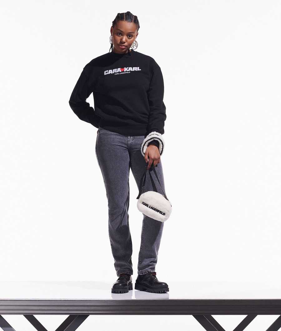 Black Women's Karl Lagerfeld Cara Loves Karl Sweatshirts | TH687EXCV