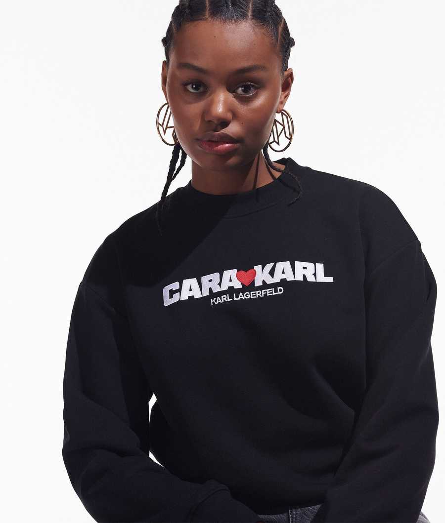 Black Women\'s Karl Lagerfeld Cara Loves Karl Sweatshirts | TH687EXCV