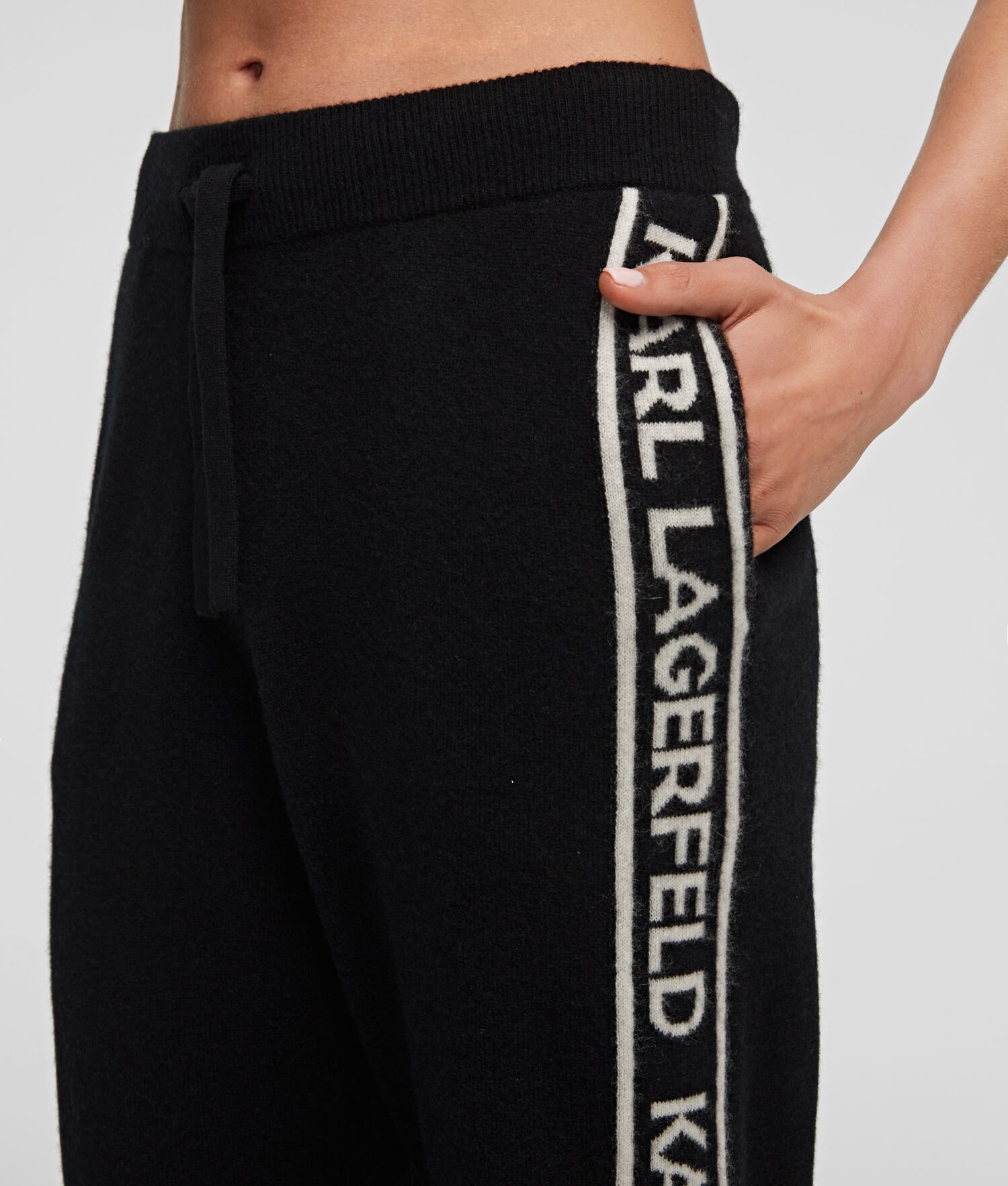 Black Women's Karl Lagerfeld Cashmere Sweatpants Loungewear | TH421KFTN