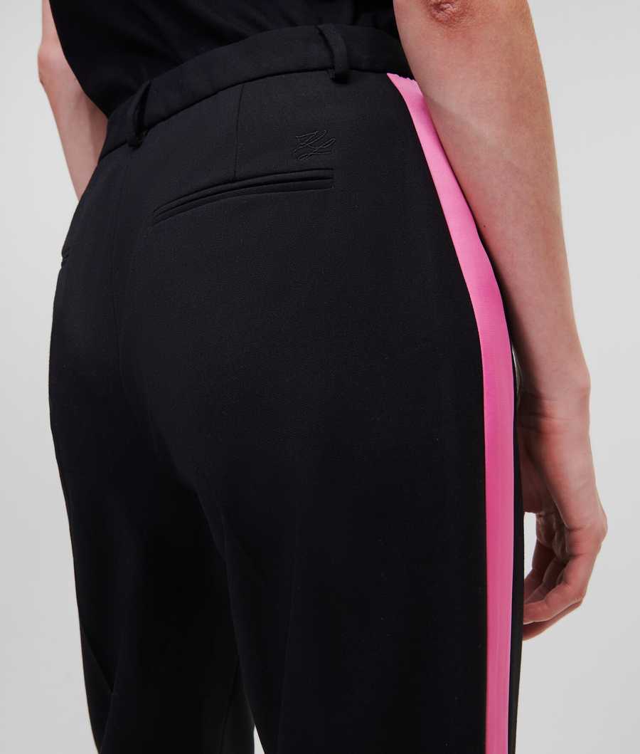 Black Women's Karl Lagerfeld Colour-pop Tailored Pants | TH048QNXO