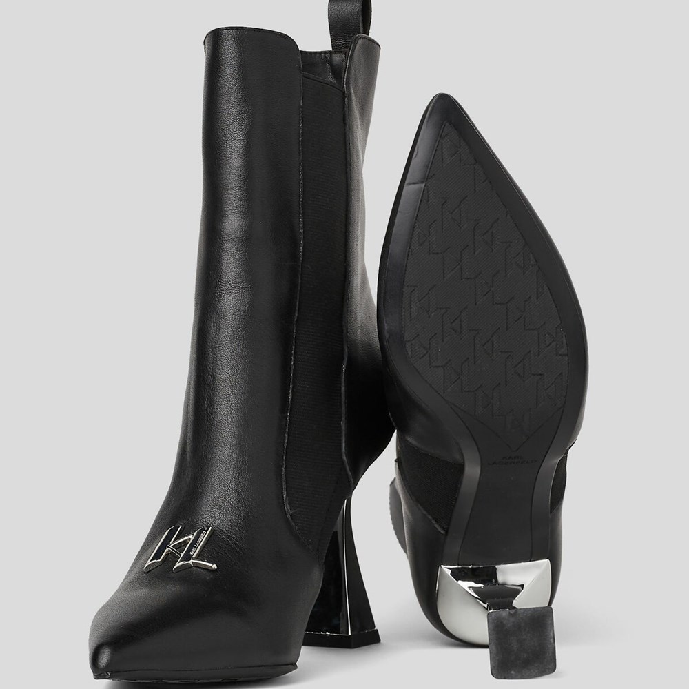 Black Women's Karl Lagerfeld Debut Brooch Gore Boots | TH716MJQG