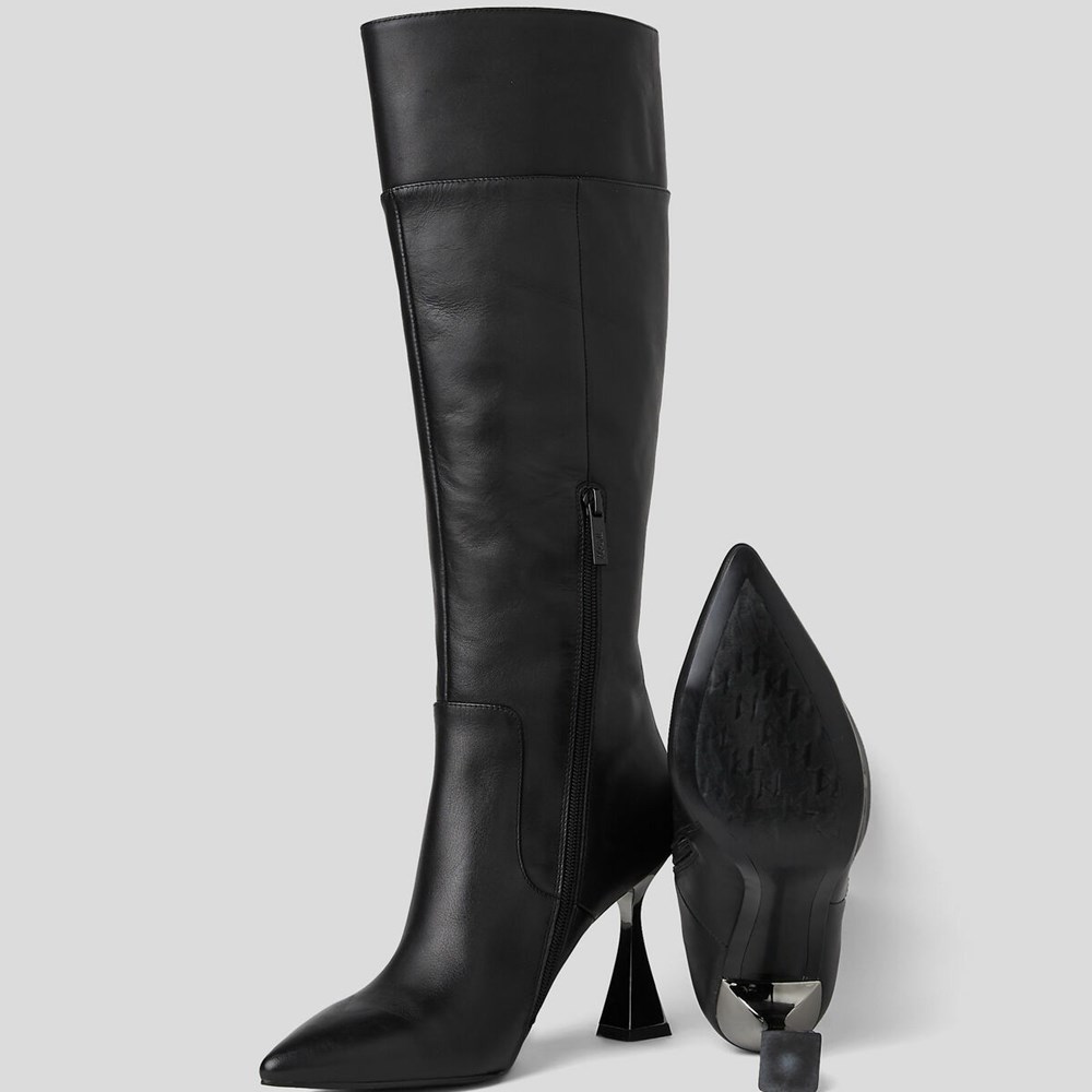 Black Women's Karl Lagerfeld Debut Hi Leg Boots | TH750XDNB