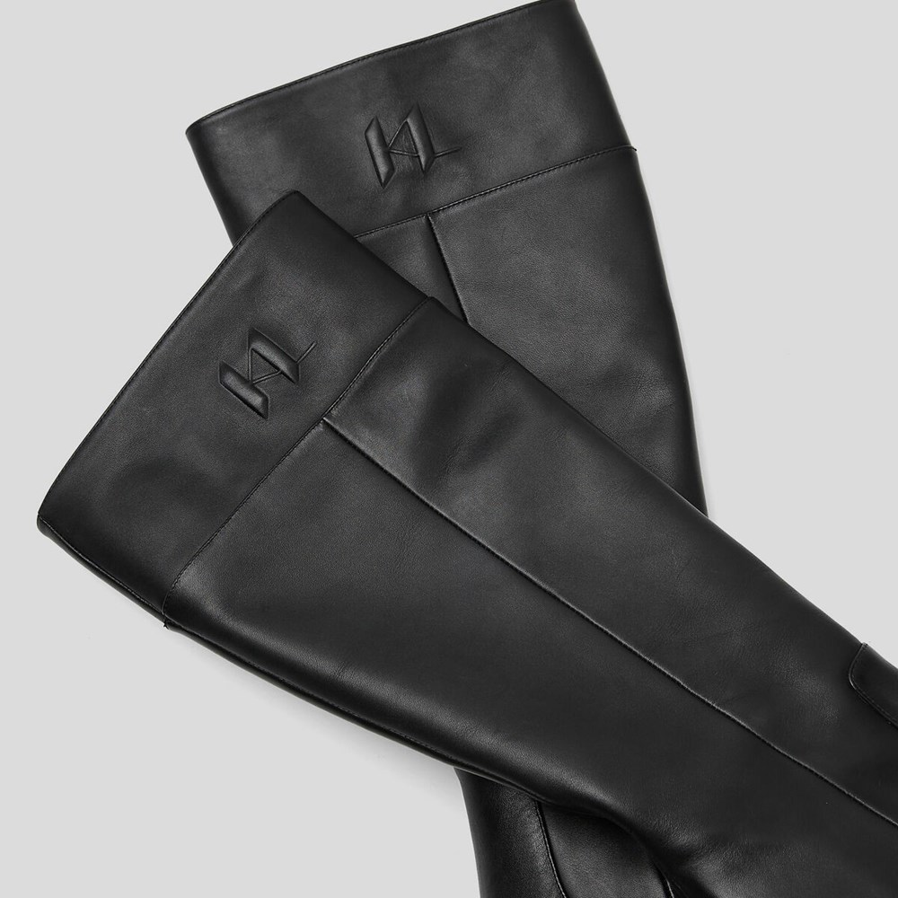 Black Women's Karl Lagerfeld Debut Hi Leg Boots | TH750XDNB