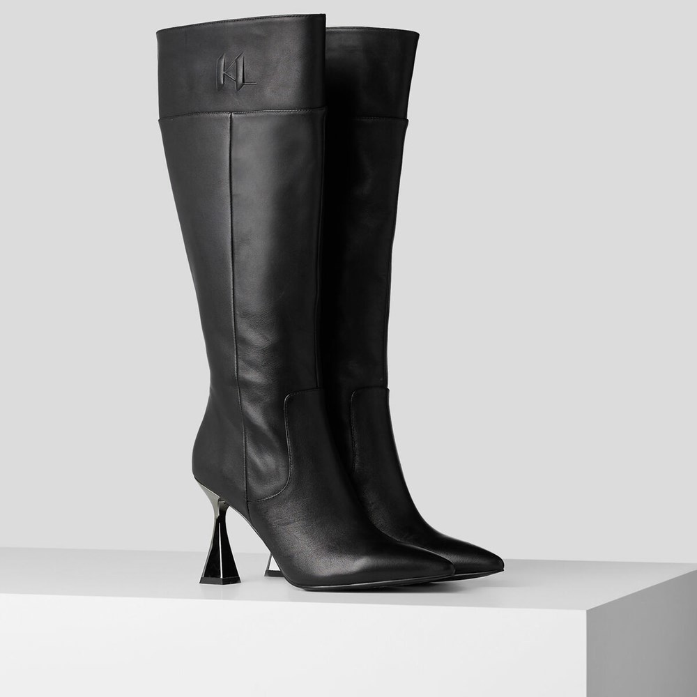 Black Women\'s Karl Lagerfeld Debut Hi Leg Boots | TH750XDNB