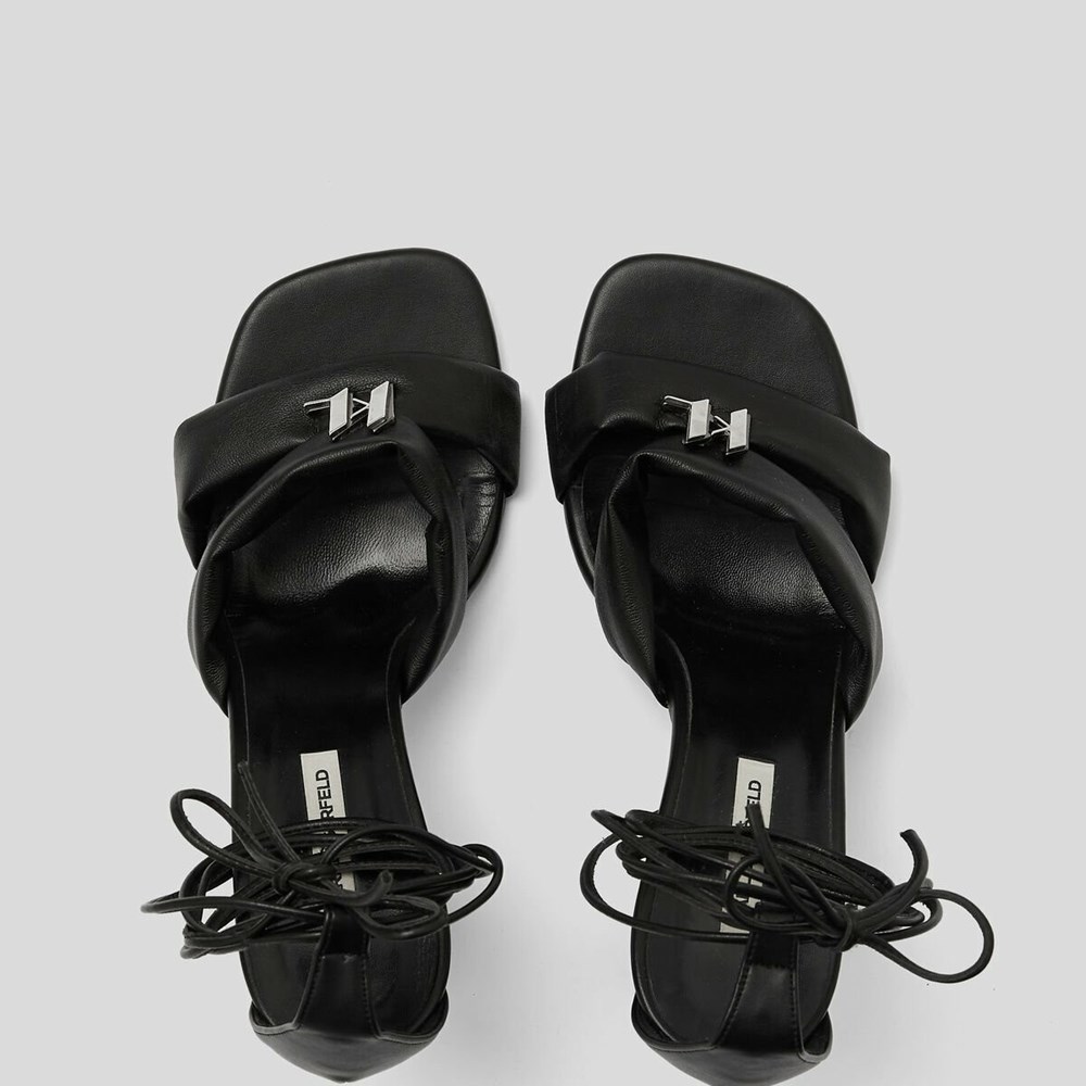 Black Women's Karl Lagerfeld Debut Longlace Sandal Sandals & Flats | TH561WJFB