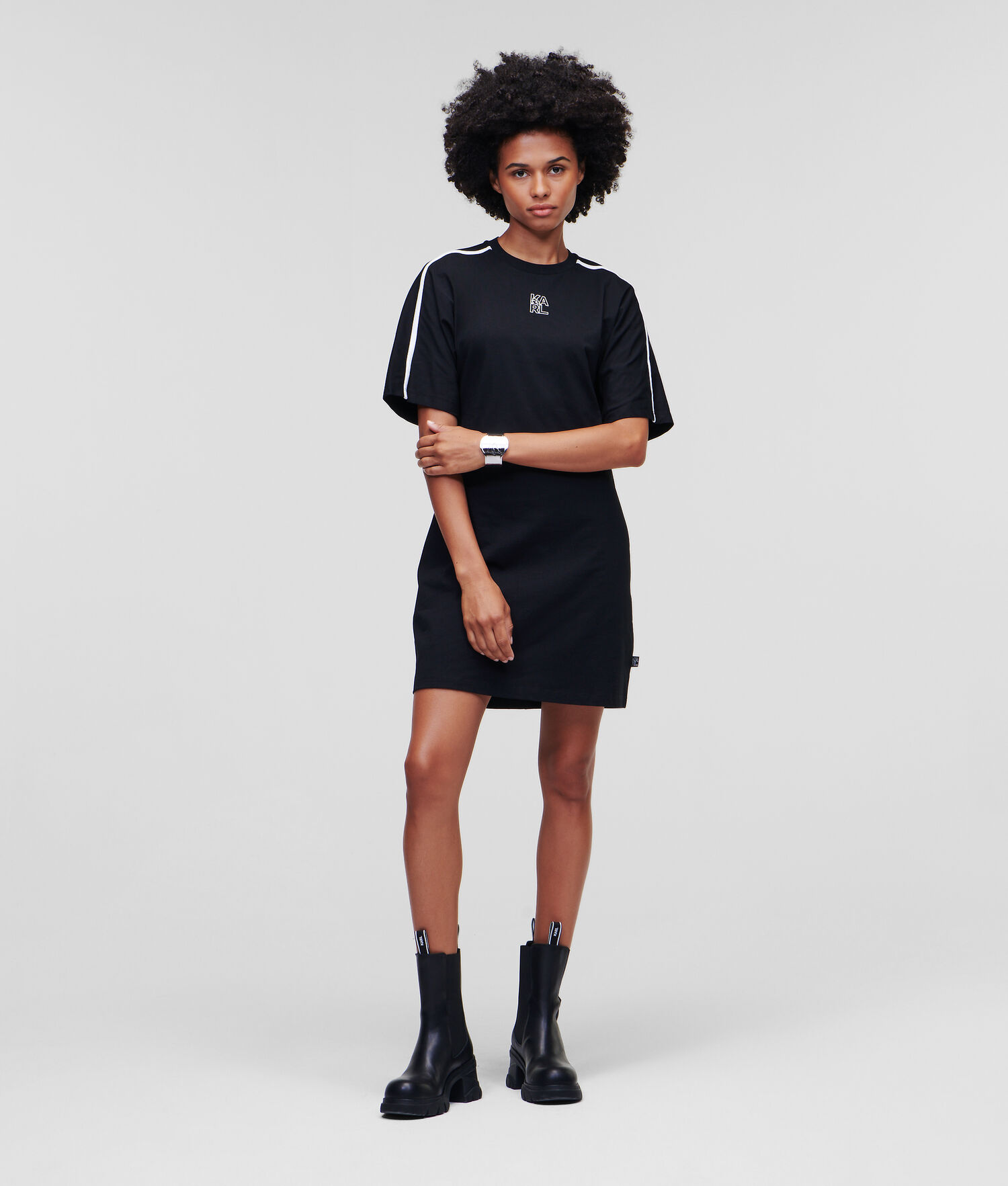 Black Women\'s Karl Lagerfeld Fitted Dresses | TH459RUZW