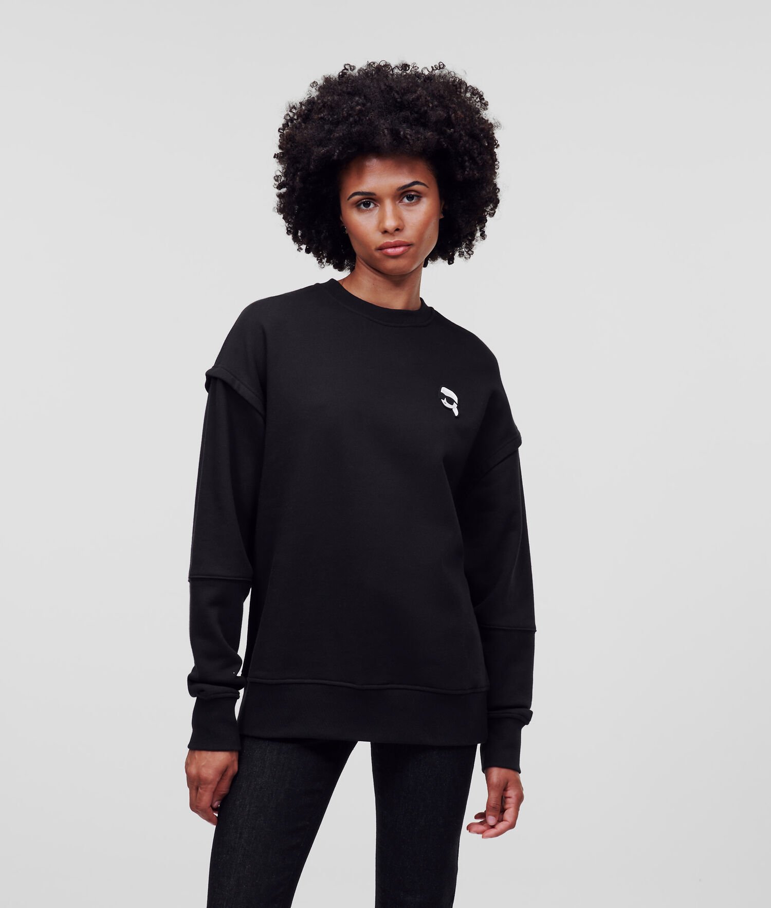 Black Women's Karl Lagerfeld Ikonik 2.0 Relaxed-fit Sweatshirts | TH483KQXH