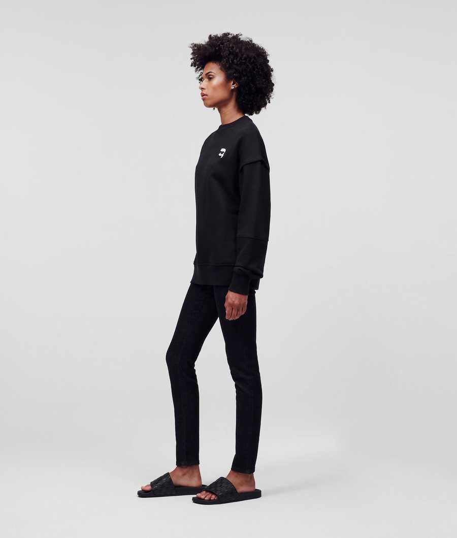 Black Women's Karl Lagerfeld Ikonik 2.0 Relaxed-fit Sweatshirts | TH483KQXH