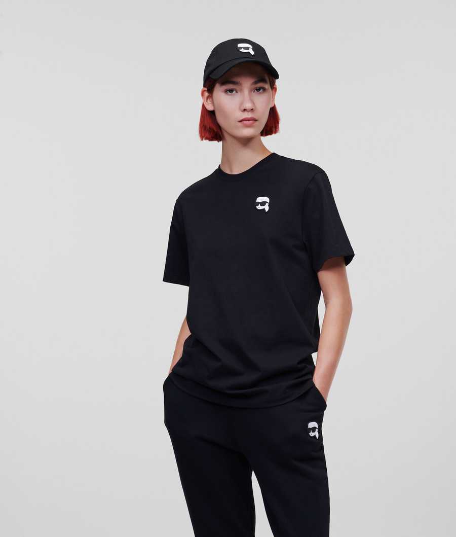 Black Women's Karl Lagerfeld Ikonik 2.0 Oversized T-Shirts | TH570AHGD