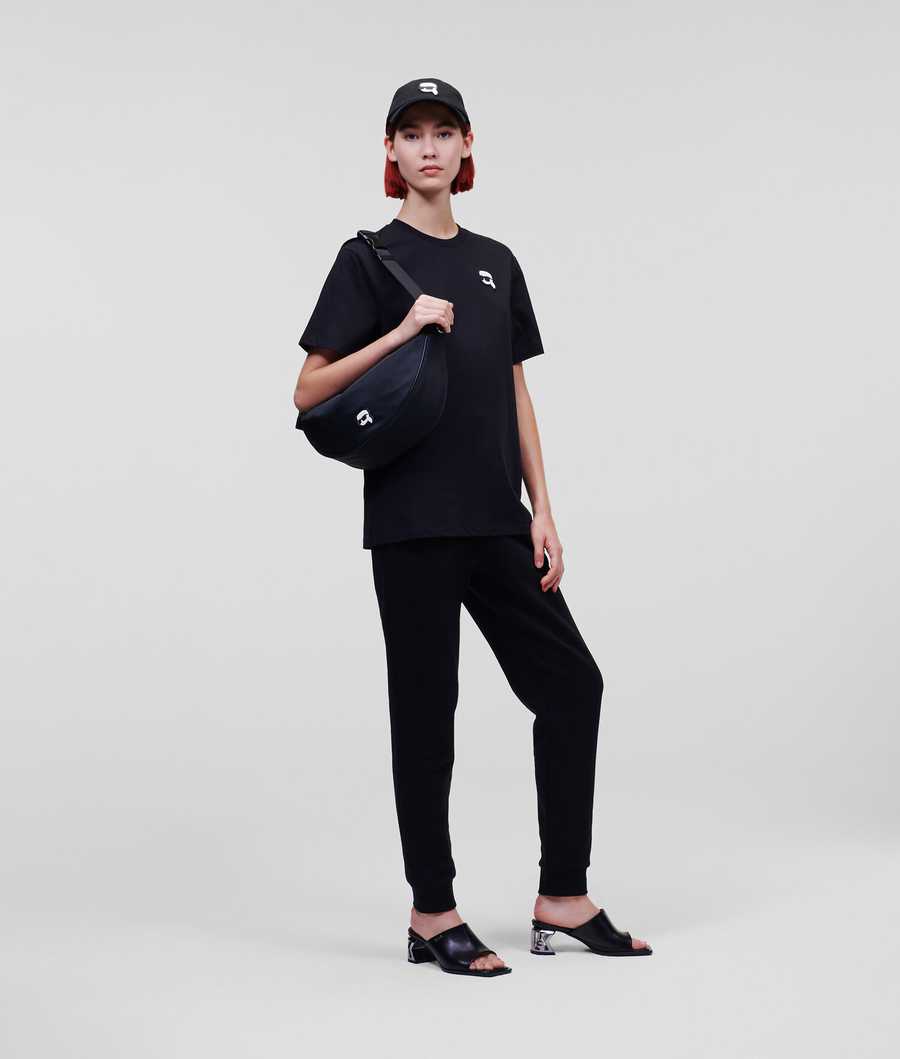 Black Women's Karl Lagerfeld Ikonik 2.0 Oversized T-Shirts | TH570AHGD