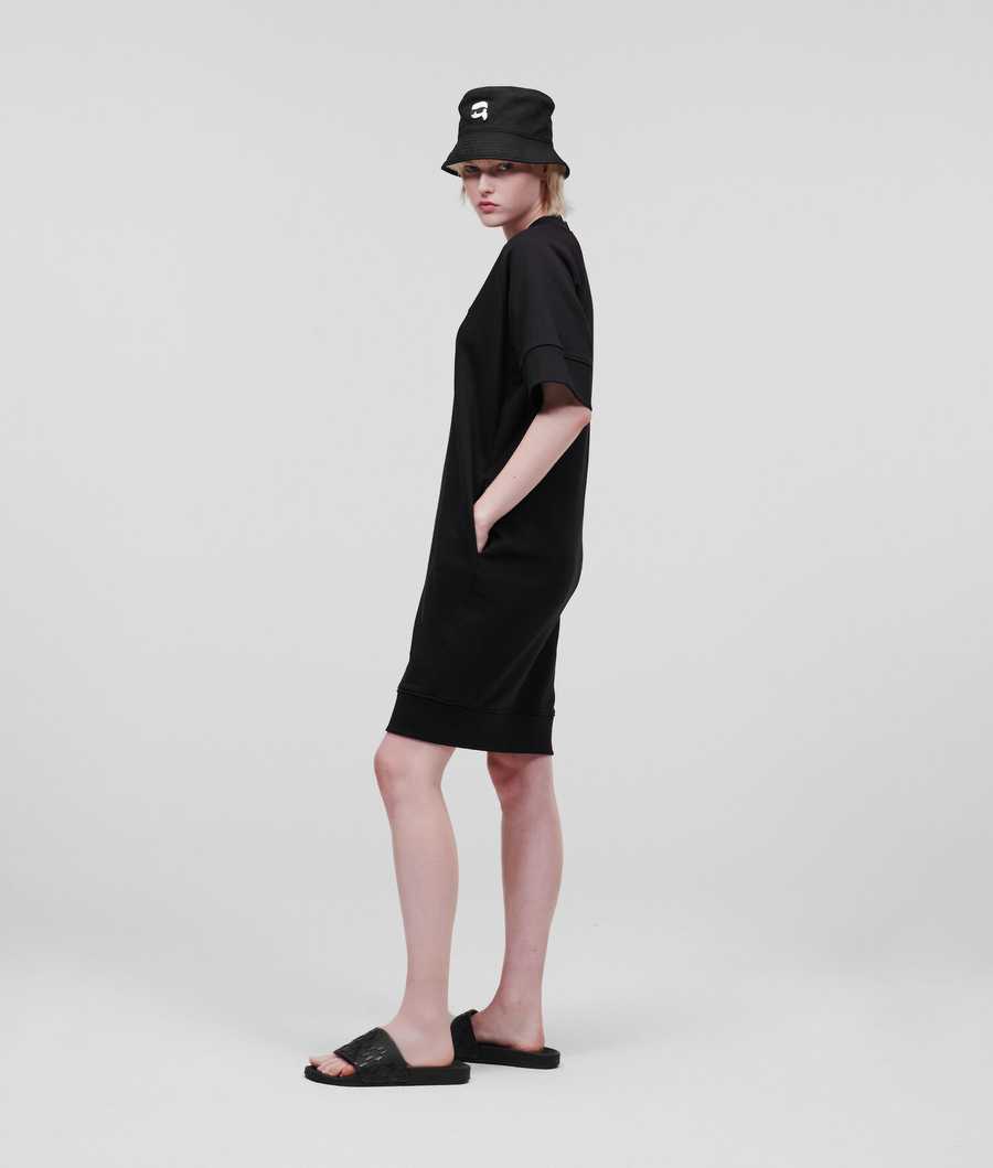 Black Women's Karl Lagerfeld Ikonik 2.0 Dresses | TH631TUCB