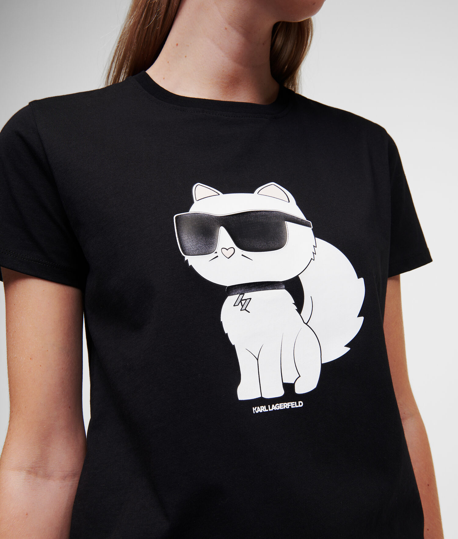 Black Women's Karl Lagerfeld Ikonik 2.0 Choupette T-Shirts | TH791UBNQ