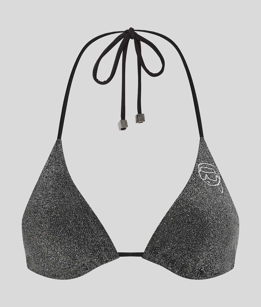 Black Women's Karl Lagerfeld Ikonik 2.0 Lurex Triangle Beachwear | TH936MUJR