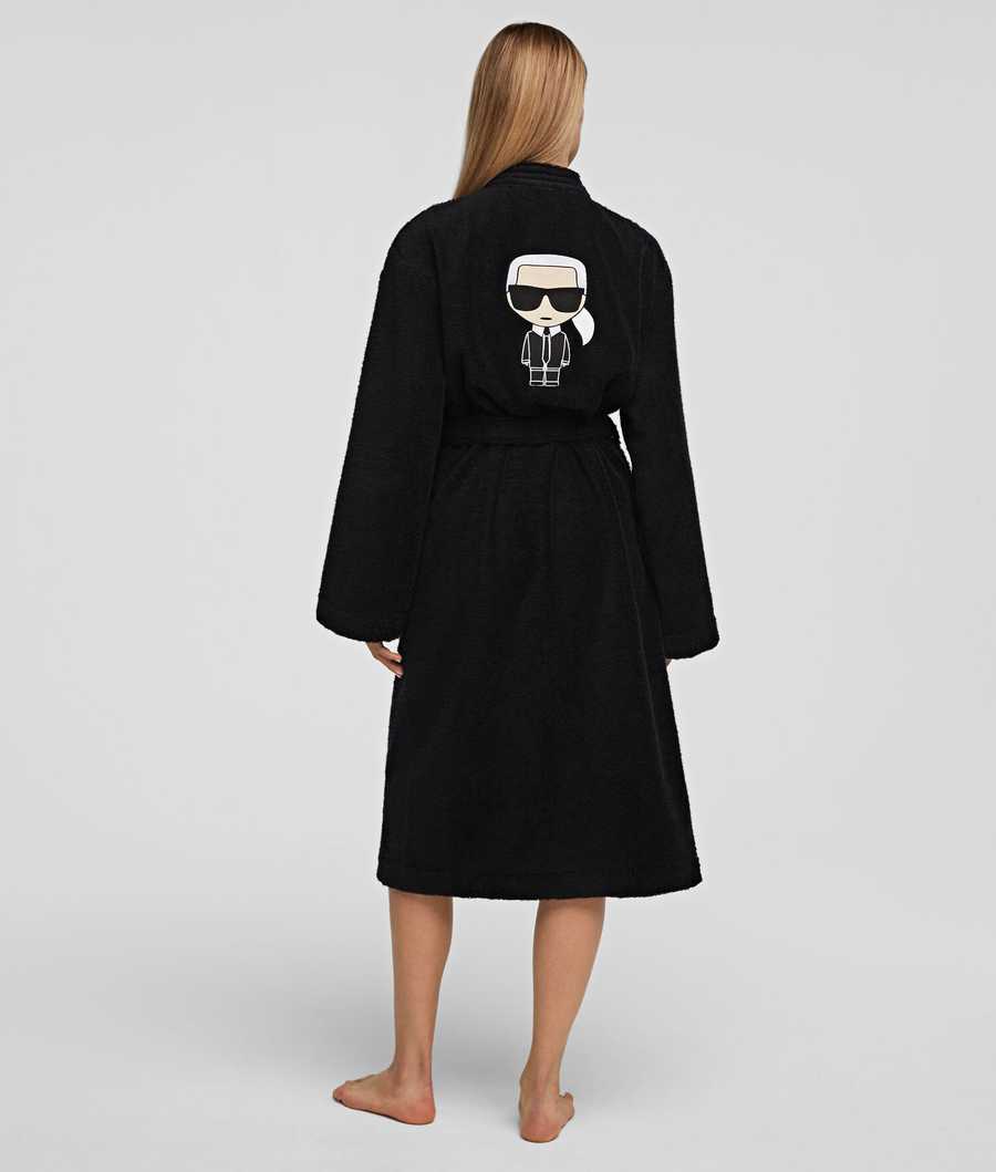 Black Women's Karl Lagerfeld Ikonik Bathrobe Loungewear | TH180BFMU