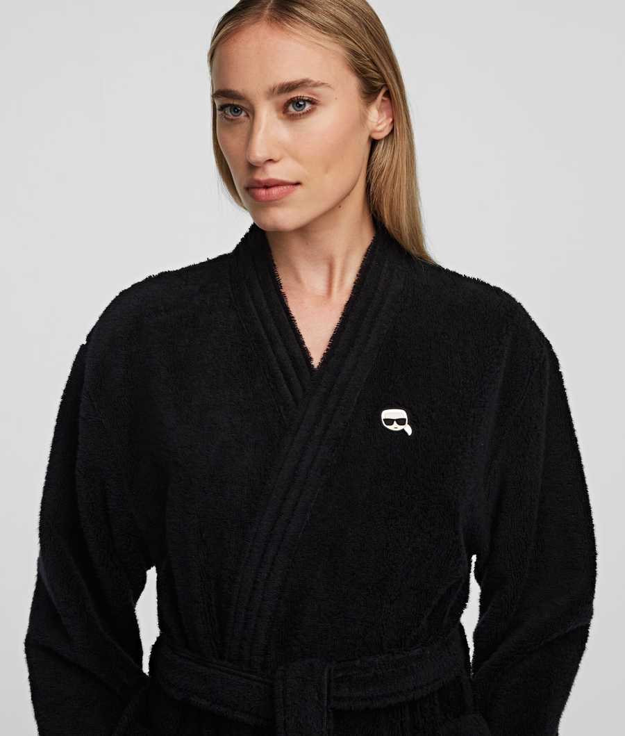 Black Women's Karl Lagerfeld Ikonik Bathrobe Loungewear | TH180BFMU