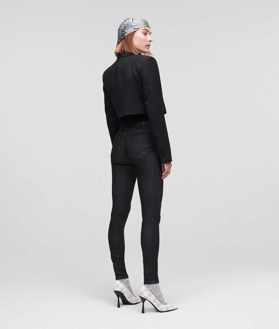 Black Women's Karl Lagerfeld Ikonik Black Skinny Jeans | TH871QKNJ