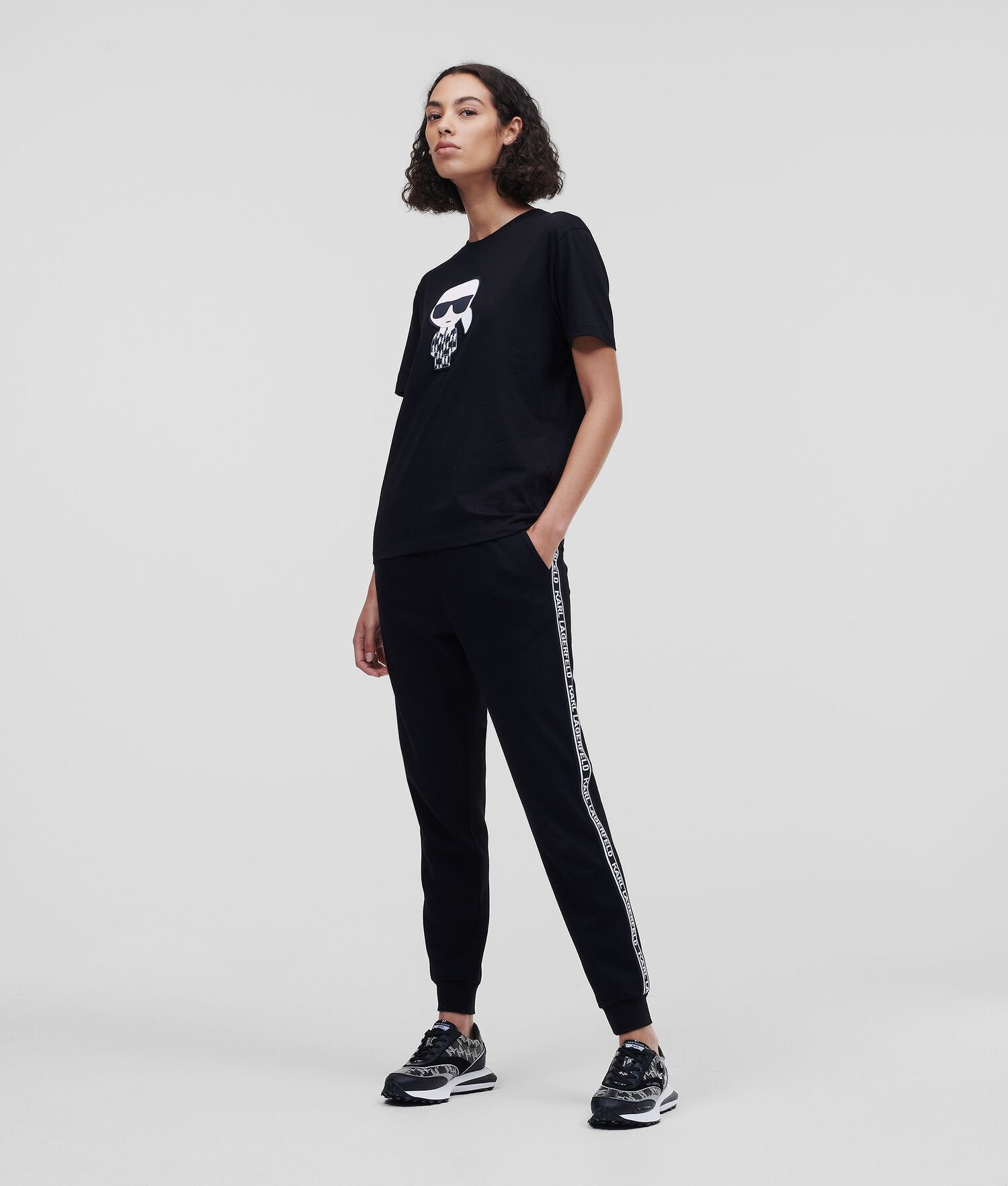 Black Women's Karl Lagerfeld Ikonik Karl Monogram T-Shirts | TH136VTKJ