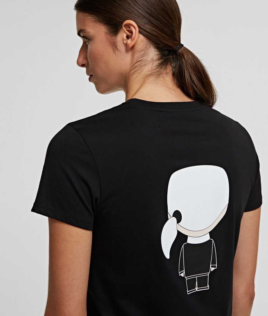 Black Women's Karl Lagerfeld Ikonik Karl T-Shirts | TH405GBAU