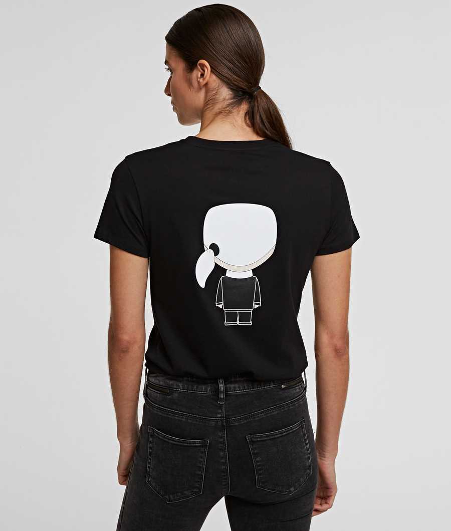 Black Women's Karl Lagerfeld Ikonik Karl T-Shirts | TH405GBAU