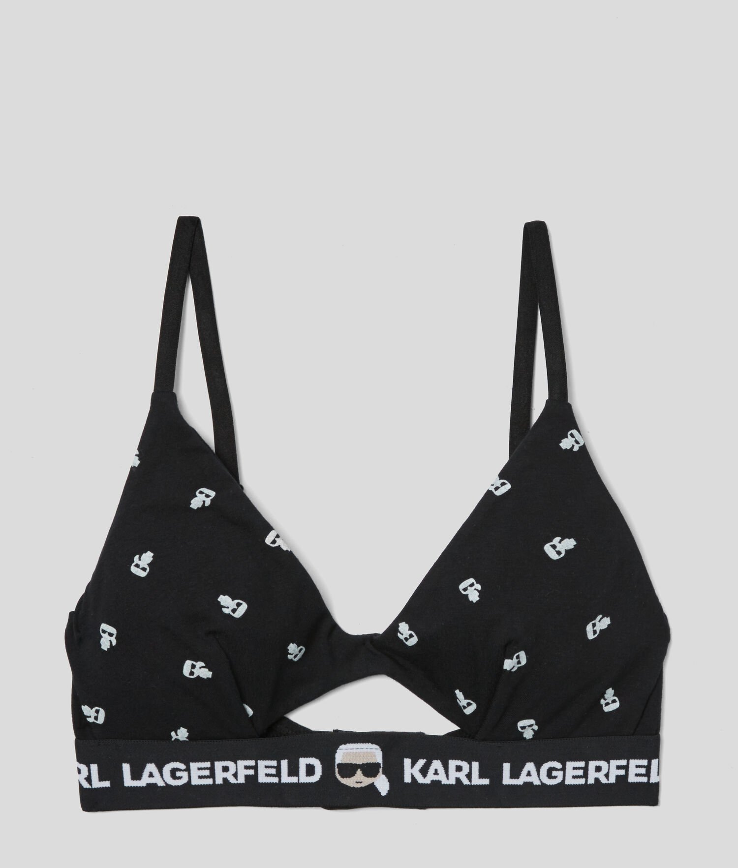 Black Women's Karl Lagerfeld Ikonik Karl Peephole Bra Underwear | TH439CKQW