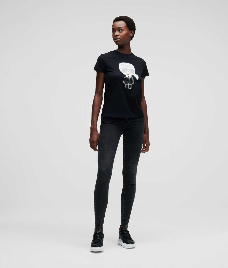 Black Women's Karl Lagerfeld Ikonik Karl T-Shirts | TH891KGRF