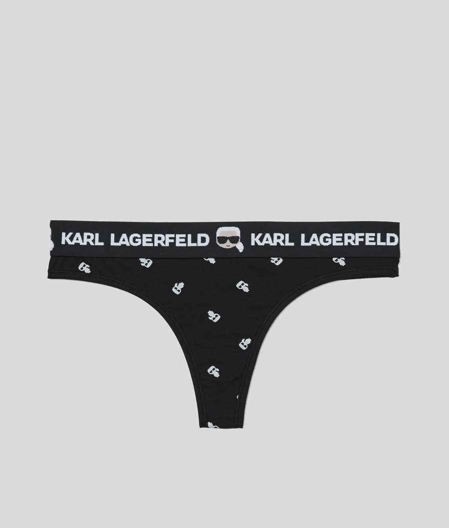 Black Women's Karl Lagerfeld Ikonik Karl Thong Underwear | TH975YZUE