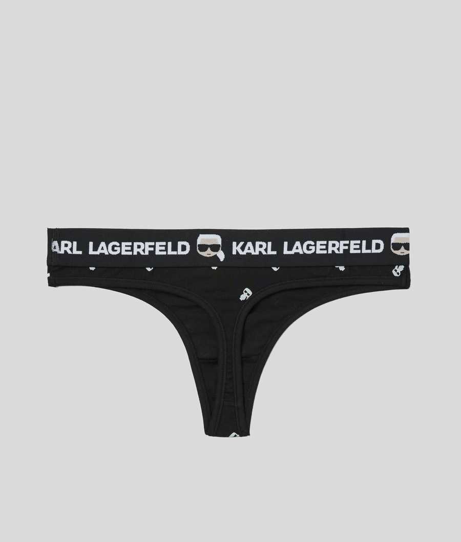 Black Women's Karl Lagerfeld Ikonik Karl Thong Underwear | TH975YZUE