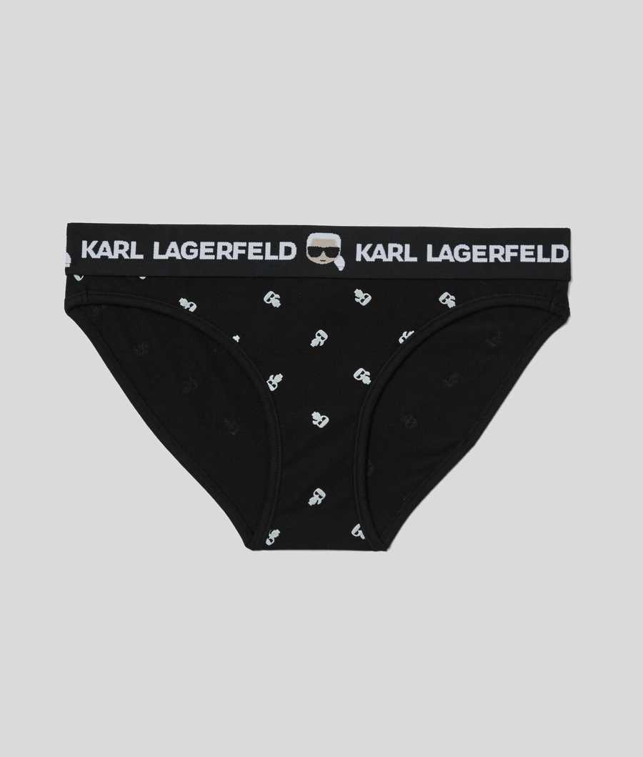 Black Women's Karl Lagerfeld Ikonik Karl Briefs Underwear | TH985RXCT