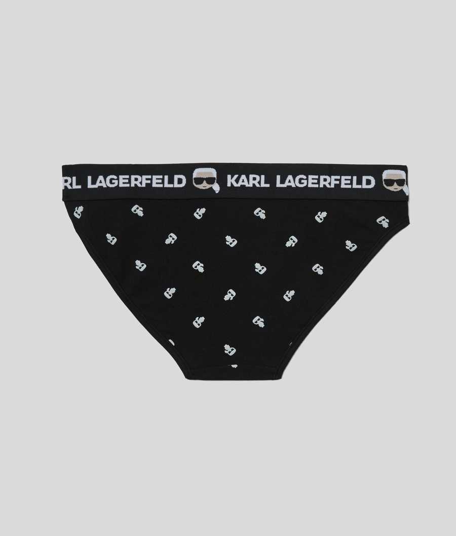 Black Women's Karl Lagerfeld Ikonik Karl Briefs Underwear | TH985RXCT