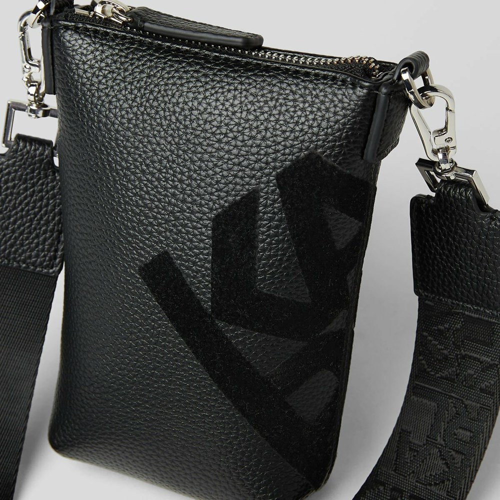 Black Women's Karl Lagerfeld K/Athleisure Phone Holder Crossbody Bags | TH371ZLMH