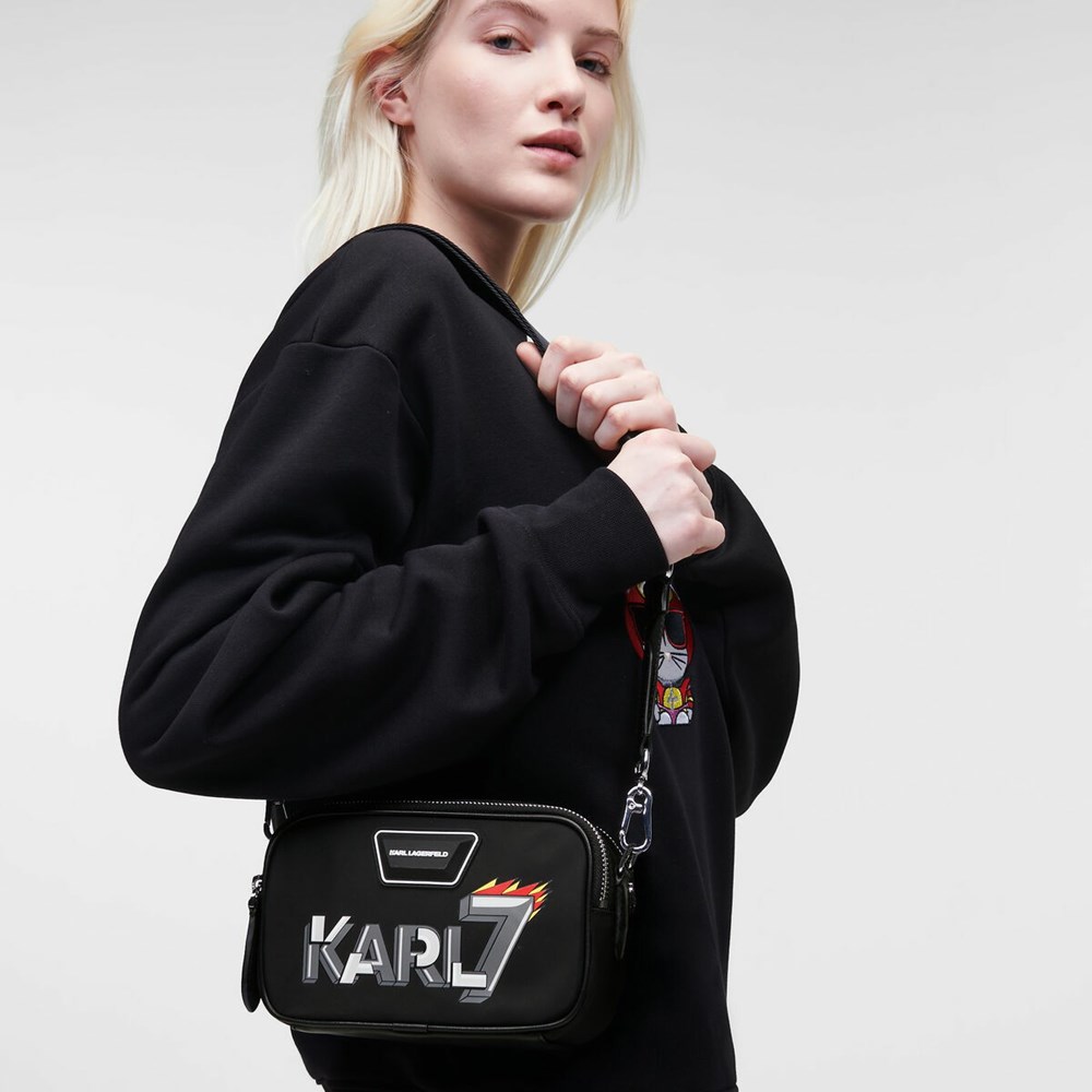 Black Women's Karl Lagerfeld K/Heroes Nylon Camera Bag | TH731HYNI