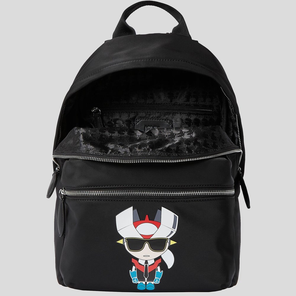 Black Women's Karl Lagerfeld K/Heroes Nylon Backpacks | TH927TFKO